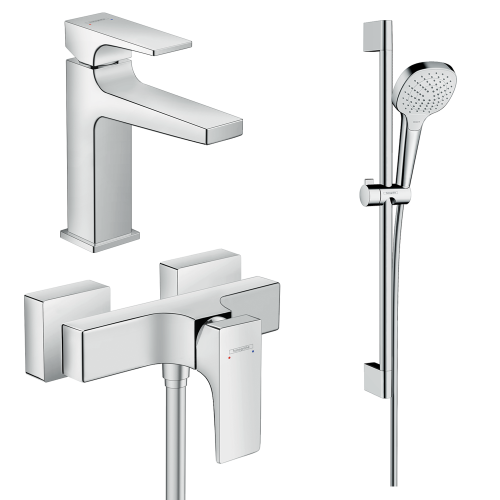 Купить HANSGROHE 32560112 хром Набор смесителей для душа 3 в 1 Metropol однорычажный купить в Киеве vannaja.kiev.ua