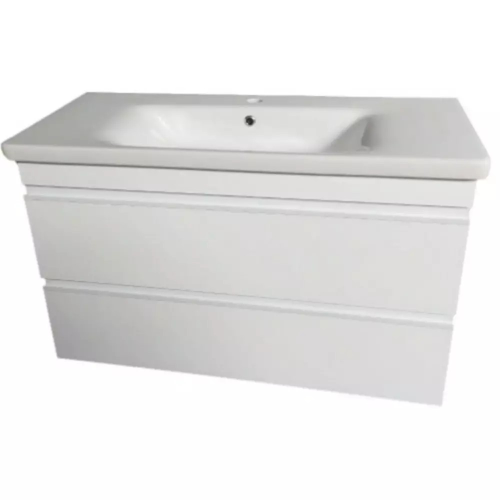 Devit 753100W Frame Белая глянцевая тумба 100см с раковиной и сифоном Купить Devit 753100W Frame Белая глянцевая тумба 100см с раковиной и сифоном в Киеве vannaja.kiev.ua