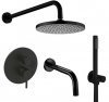 Купить Черная матовая LIG019NO+ZSOF074NO+ZSOF034NO+ZDUP094NO+ZBOC103NO Paffoni Душевая система скрытого монтажа Light для ванны с длинным изливом купить в Киеве в Киеве vannaja.kiev.ua