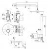 Купить Черная матовая LIG019NO+ZSOF074NO+ZSOF034NO+ZDUP094NO+ZBOC103NO Paffoni Душевая система скрытого монтажа Light для ванны с длинным изливом купить в Киеве в Киеве vannaja.kiev.ua