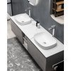 Купить Тумбочка 190 см в ванную с двумя раковинами Devit 0026144G Linea Серый Цвет в Киеве vannaja.kiev.ua