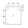 Купить квадратное зеркало с подсветкой 60 см Geberit 502.805.00.1 Option Basic Square подсветка сверху по горизонтали 502805001 в Киеве vannaja.kiev.ua