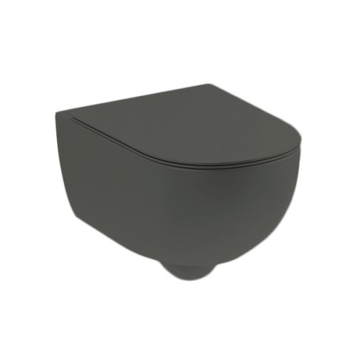 Купить Встроенный унитаз подвесной Nic Design Pin 55х37 см с крышкой, Argilla matt (003709052/005712052) в Киеве vannaja.kiev.ua