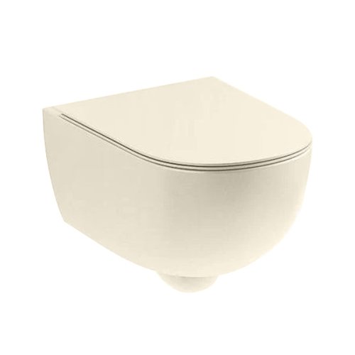 Купить подвесной унитаз премиум класса с крышкой Nic Design Pin, Vaniglia matt (003709056, 005712056) цвет ваниль мат в Киеве vannaja.kiev.ua