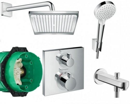 Купити Купити Hansgrohe 20190005 Душова система з термостатом прихованого монтажу Ecostat E хром в Києві vannaja.kiev.ua