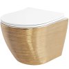 Подвесной унитаз REA CARLO FLAT BRUSH GOLD золотой Купить Подвесной унитаз REA CARLO FLAT BRUSH GOLD золотой в Киеве vannaja.kiev.ua