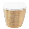 Подвесной унитаз REA CARLO FLAT BRUSH GOLD золотой Купить Подвесной унитаз REA CARLO FLAT BRUSH GOLD золотой в Киеве vannaja.kiev.ua