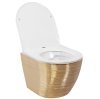 Подвесной унитаз REA CARLO FLAT BRUSH GOLD золотой Купить Подвесной унитаз REA CARLO FLAT BRUSH GOLD золотой в Киеве vannaja.kiev.ua