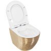 Подвесной унитаз REA CARLO FLAT BRUSH GOLD золотой Купить Подвесной унитаз REA CARLO FLAT BRUSH GOLD золотой в Киеве vannaja.kiev.ua