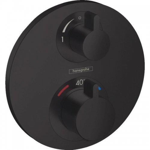 Купить 15758670 Термостат с запорным/переключающим вентилем Hansgrohe Ecostat S чёрный матовый  в Киеве vannaja.kiev.ua