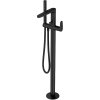 Купить Отдельный смеситель для ванны Cersanit Inverto S951-283 черный матовый + золотая ручка дополнительно S951283 в Киеве vannaja.kiev.ua