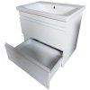 Купить подвесная тумба 65 см девит 753065W FRAME с раковиной и сифоном белая глянцевая в Киеве vannaja.kiev.ua