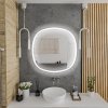 Купить devit 4408080 Ovale Зеркало 800х800 с тачсенсором, LED подсвидетелем и подогревом в Киеве vannaja.kiev.ua
