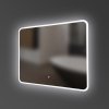 Купить зеркало в ванную 80 см devit Acqua 5257281 закругленное, с тачсенсором и LED подсветкой 800х600 в Киеве vannaja.kiev.ua