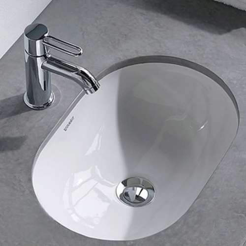 Купити Умивальник вбудовуваний Duravit D-Code, 49,5 х 29 см (0338490000) Раковина під стільницю, без отвору для змішувача, з переливом, білий в Києві vannaja.kiev.ua