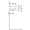 Купити Умивальник 40 см geberit 501.517.00.7 Selnova Compact Раковина змішувача справа, з переливом, білий глянець 501517007 в Києві vannaja.kiev.ua