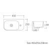 Купить мини раковина умывальники 45х25 см devit 450250R Do It подвесная/мебельная 1 отверстие под смеситель справа, белый глянец в Киеве vannaja.kiev.ua