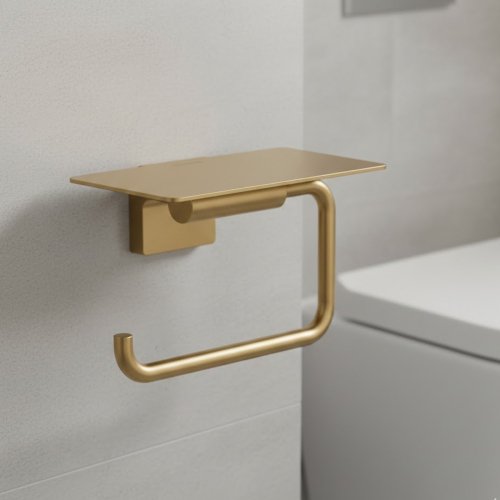 Держатель туалетной бумаги с подставкой для телефона бронзовый Hansgrohe 41789140 AddStoris S, матовый Купить Держатель туалетной бумаги с подставкой для телефона бронзовый Hansgrohe 41789140 AddStoris S, матовый в Киеве vannaja.kiev.ua
