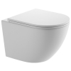 Купить унитаз подвесной безобедочный короткий Devit DFL0460111MW Flow с крышкой soft-close, Vortex Flush, матовый белый в Киеве vannaja.kiev.ua