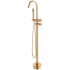 Купить Однорычажный смеситель для ванны, напольного монтажа Devit 550538BG Flow, brushed gold (Золотой) в Киеве vannaja.kiev.ua