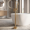 Купить Однорычажный смеситель для ванны, напольного монтажа Devit 550538BG Flow, brushed gold (Золотой) в Киеве vannaja.kiev.ua