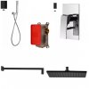Купить Черный матовый Душевой комплект Fima Carlo Frattini F2630_F2438_F2538NS_F3389X2_F3000 верхний душ 250 мм однорычажный скрытого монтажа купить в Киеве vannaja.kiev.ua