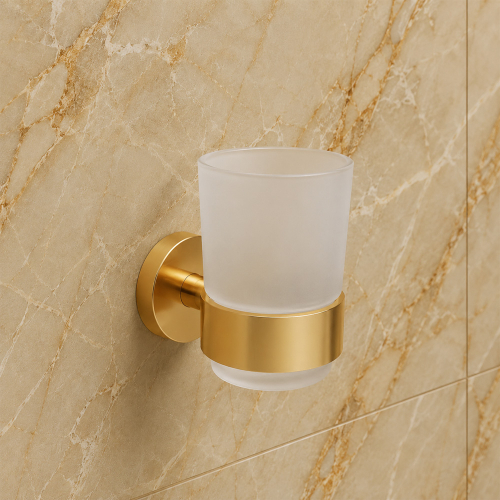Стакан с настенным держателем devit DFL21010401BG Flow, цвет Brushed Gold PVD (Золото) Купить Стакан с настенным держателем devit DFL21010401BG Flow, цвет Brushed Gold PVD (Золото) в Киеве vannaja.kiev.ua