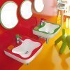 Купить детский умывальник маленький H8150310721041 Laufen Florakids Раковина 45 x 41 см бело - зеленая в Киеве vannaja.kiev.ua