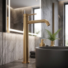 Высокие смесители для чаши раковины devit 550536BG Flow кран умывальника, brushed gold (золотой) Купить Высокие смесители для чаши раковины devit 550536BG Flow кран умывальника, brushed gold (золотой) в Киеве vannaja.kiev.ua