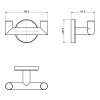 Devit DFL61002205C Flow Крючок двойной, цвет хром Купить Devit DFL61002205C Flow Крючок двойной, цвет хром в Киеве vannaja.kiev.ua