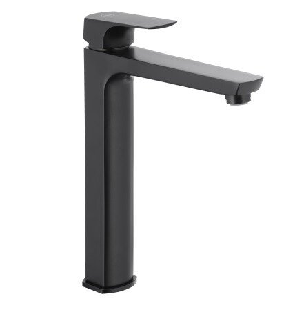 Купить Черный матовый 5532-612-81 Смеситель для умывальника KFA ARMATURA MOKAIT BLACK отдельностоящий с донным клапаном высокий однорычажный купить в Киеве vannaja.kiev.ua