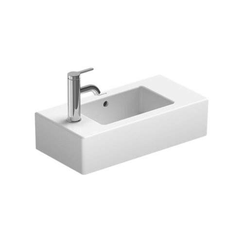 Умывальник подвесной Duravit Vero 50х25 см, смеситель слева, белый (0703500009) Купить Умывальник подвесной Duravit Vero 50х25 см, смеситель слева, белый (0703500009) в Киеве vannaja.kiev.ua