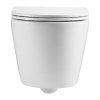Купить унитаз подвесной короткий Devit DFL0460111W Flow 49,5 см с крышкой soft-close, Vortex Flush, белый глянец в Киеве vannaja.kiev.ua