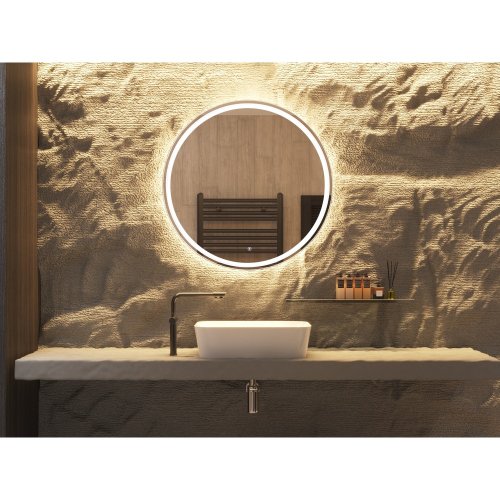 Купить Зеркала для ванной комнаты круглые devit 5501090 AllRound d90см с LED подсветкой и тачсенсором в Киеве vannaja.kiev.ua