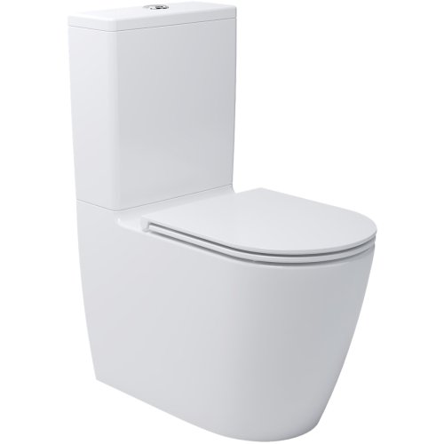 Купить унитаз компакт пристенный безободковый devit 3010510 DO IT с крышкой soft-close, Vortex Flush, белый глянец в Киеве vannaja.kiev.ua