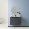 Купить серая тумба с умывальником 80 см овальным DEVIT Acqua 088170G настенная с шухлядами в Киеве vannaja.kiev.ua