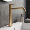 Высокие смесители для раковины Devit 550533BG Flow однорычажный, brushed gold (золотой) Купить Высокие смесители для раковины Devit 550533BG Flow однорычажный, brushed gold (золотой) в Киеве vannaja.kiev.ua
