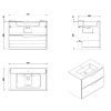 Купить 085800W Тумба с раковиной Devit Do it 80 см, белый глянцевый цвет подвесная с системой плавного закрывания ящиков. в Киеве vannaja.kiev.ua