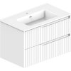 Купить купить умывальник с тумбой 80 см подвесной devit 442080W Style выдвижные ящики белая в Киеве vannaja.kiev.ua