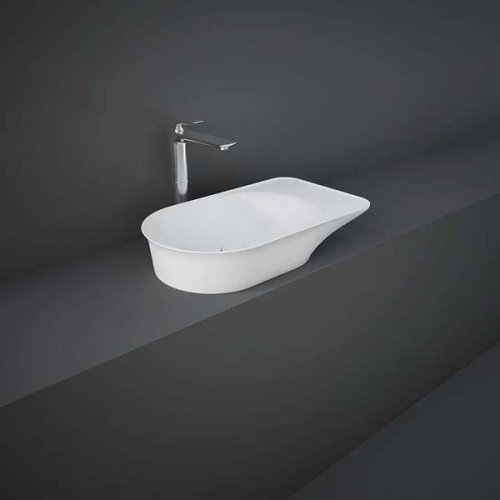 Купить накладной умывальник с полкой справа RAK Ceramics Valet VALCT6400500A Раковина настольная 64 см., белая матовая в Киеве vannaja.kiev.ua