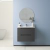 Купить Серая матовая тумба 60 см с умывальником белым тонким 088165G DevIT Acqua в Киеве vannaja.kiev.ua