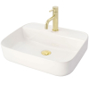Купить Смеситель для раковины (умывальника) REA LUNGO LIGHT GOLD LOW золотой низкий в Киеве vannaja.kiev.ua