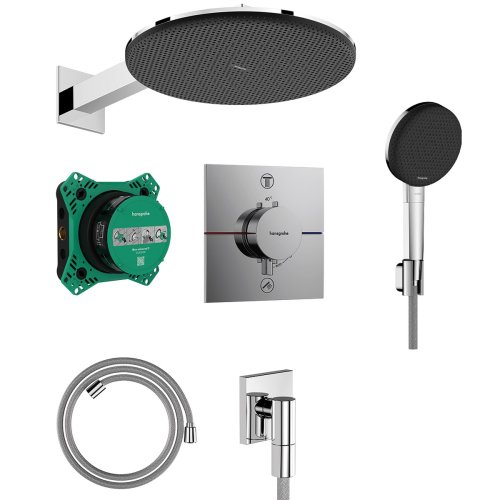 Купить Душевой комплект Hansgrohe 24630000 Raindance Alive S встроен с термостатическим смесителем и разбрызгивателем, хромированный в Киеве vannaja.kiev.ua