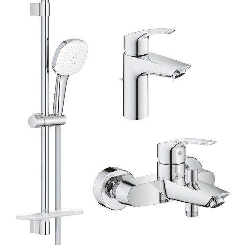 Наборы смесителей Grohe (Грое) для ванны UA123238S3 Eurosmart (2 смесителя + 1 душевой набор), хром Купить Наборы смесителей Grohe (Грое) для ванны UA123238S3 Eurosmart (2 смесителя + 1 душевой набор), хром в Киеве vannaja.kiev.ua