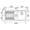 Купить Мойка кухонная 100 см шириной FRANKE 1010381836 LOGICA LINE LLL 651 101.0381.836 в Киеве vannaja.kiev.ua