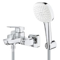 Смеситель для ванны Grohe Cubeo однорычажный настенный черный матовый (1018132430) квадратный