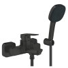 Купити Grohe чорний матовий змішувач для ванни Cubeo 1018142430 одноважільний з душовим гарнітуром в Києві vannaja.kiev.ua