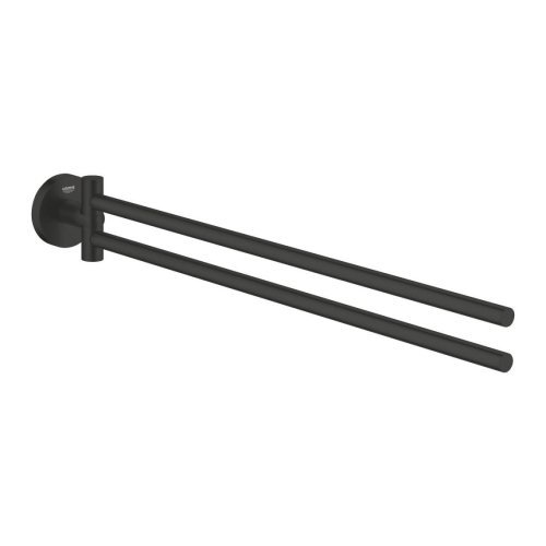 Купить Полотенцедержатель Grohe Essentials 439 мм двойной, поворотный, скрытое крепление, черный матовый (1024672430) в Киеве vannaja.kiev.ua