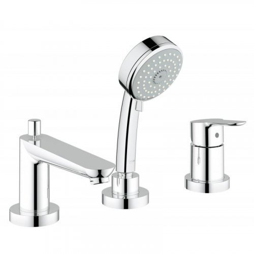 Купить На борт ванны 2511700A Grohe BauEdge Смеситель однорычажный на 3 отверстия хром качественный в Киеве vannaja.kiev.ua