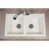 Купити Кухонна Мийка подвійна купити Київ Fancy Marble 111080001 Westeros 87 см колір білий в Києві vannaja.kiev.ua